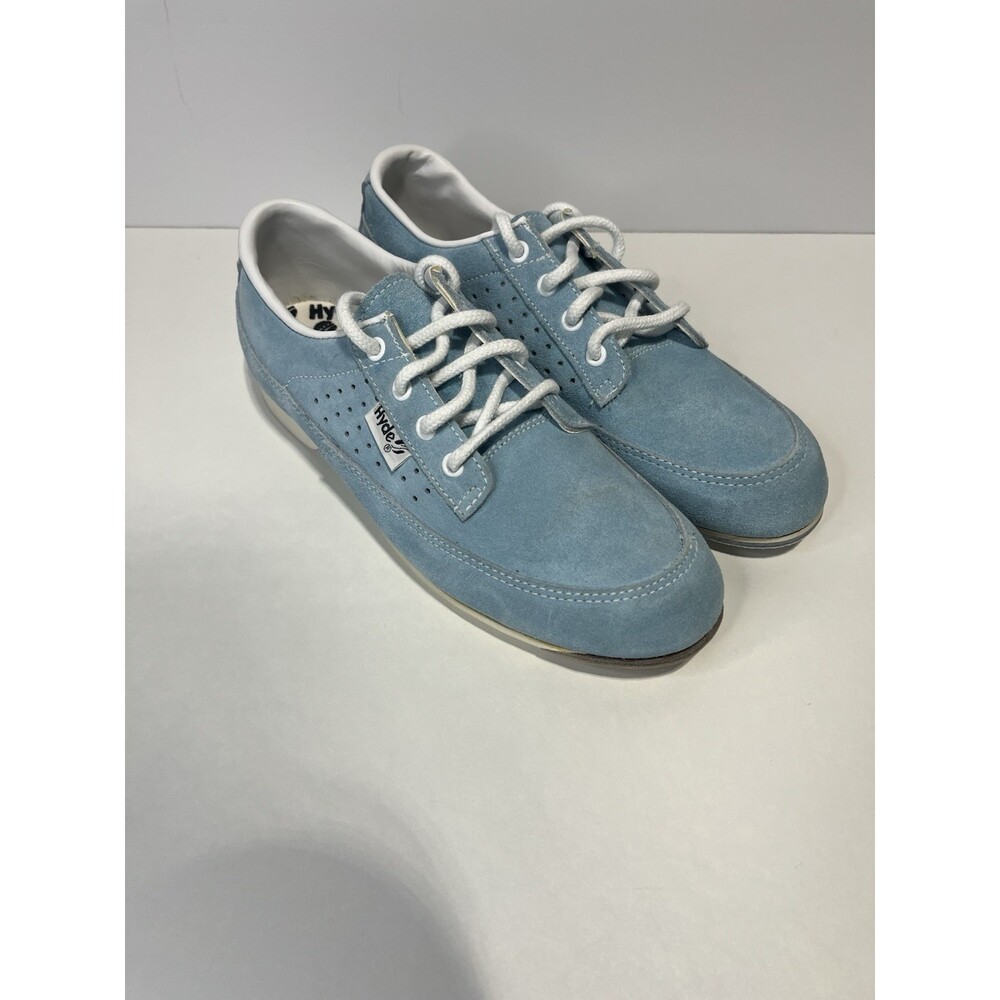 Hyde Bowling Shoes Women's Size 7 Light Blue Suede Leather Comfort LIKE NEW